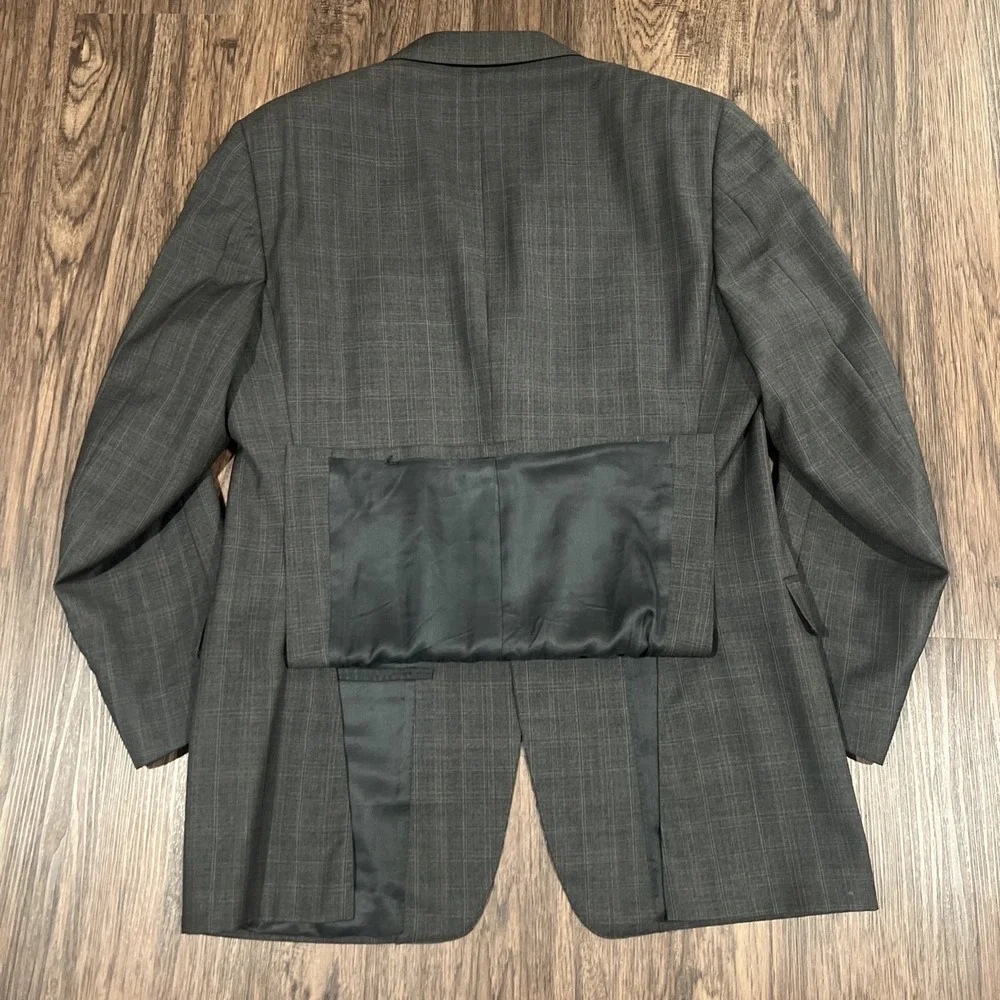 CANALI Fodera Gray Plaid Check Wool Blazer Sport Coat Jacket - EU 52 / US 42 L